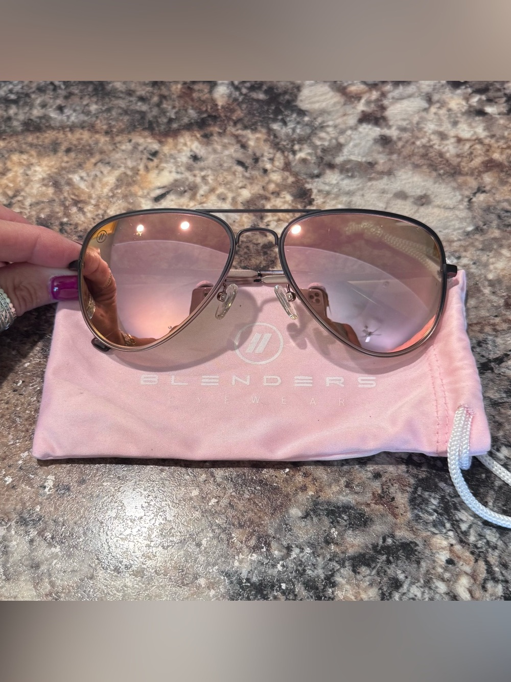 Pink Aviator Sunglasses